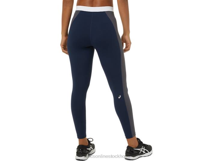 Asics den nya starka återanvända tight kvinnor D6D03823 peacoat/piemonte grå/vit