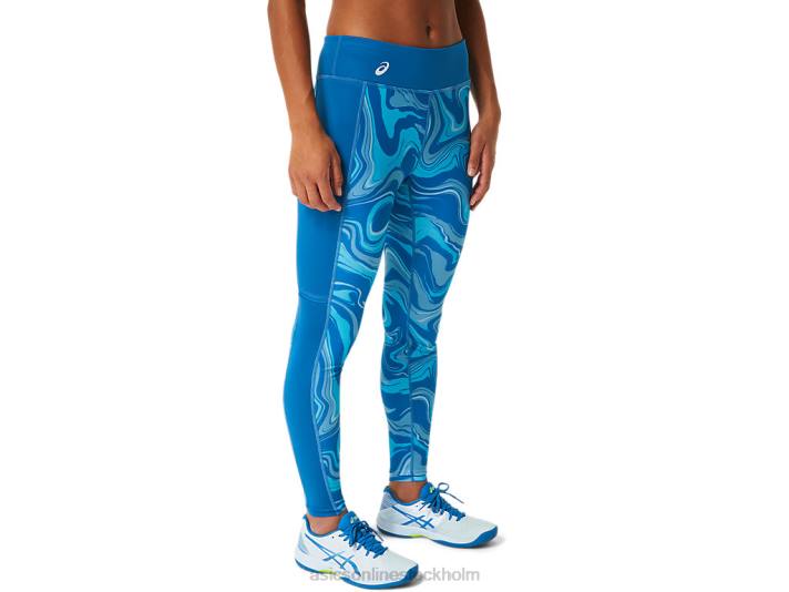 Asics grafiskt tight kvinnor D6D02524 återfödd blå