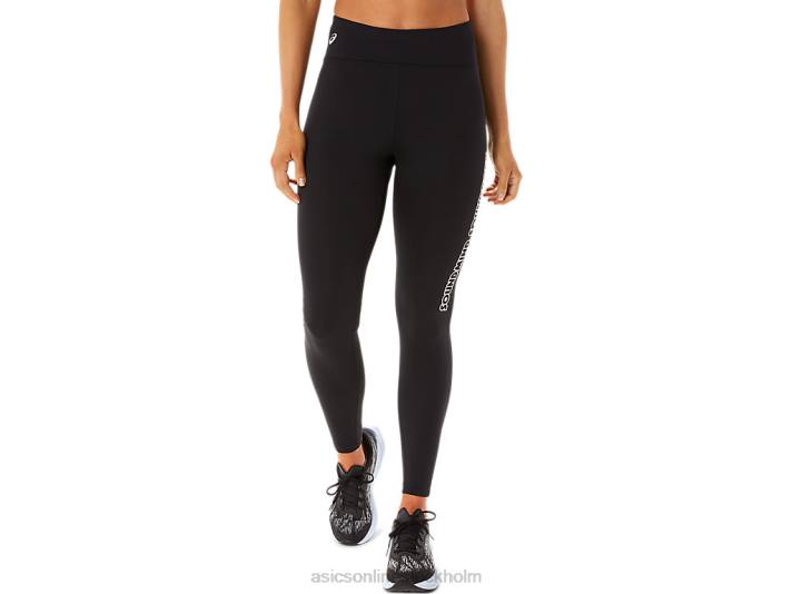 Asics logotyp grafik tight kvinnor D6D02925 prestanda svart/rökgrå