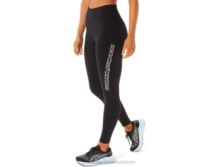 Asics logotyp grafik tight kvinnor D6D02925 prestanda svart/rökgrå