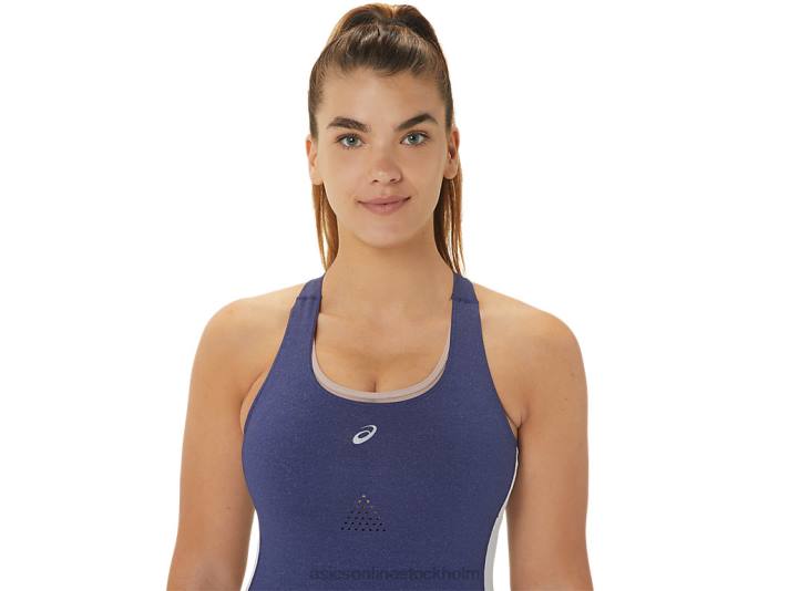 Asics nagino kör unitard kvinnor D6D02246 indigoblå ljung/himmel