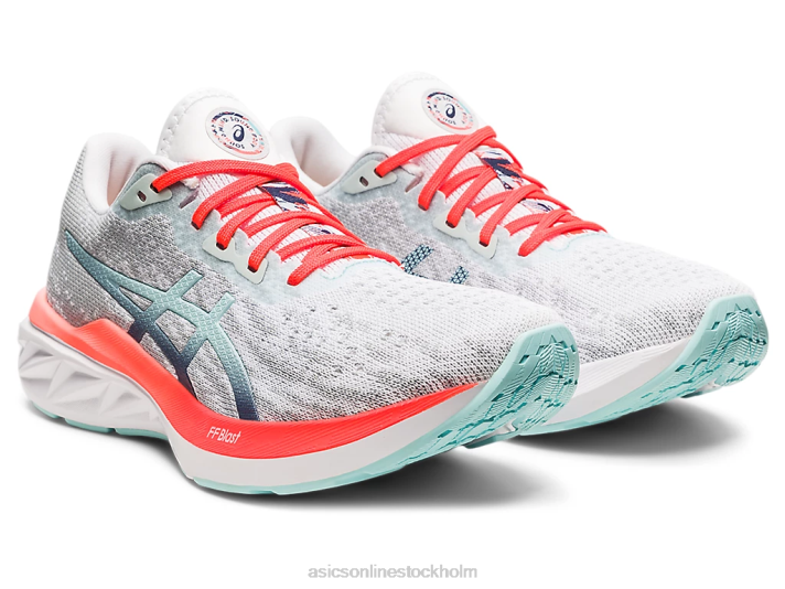 Asics dynablast 2 kvinnor D6D03742 vit/åskblå