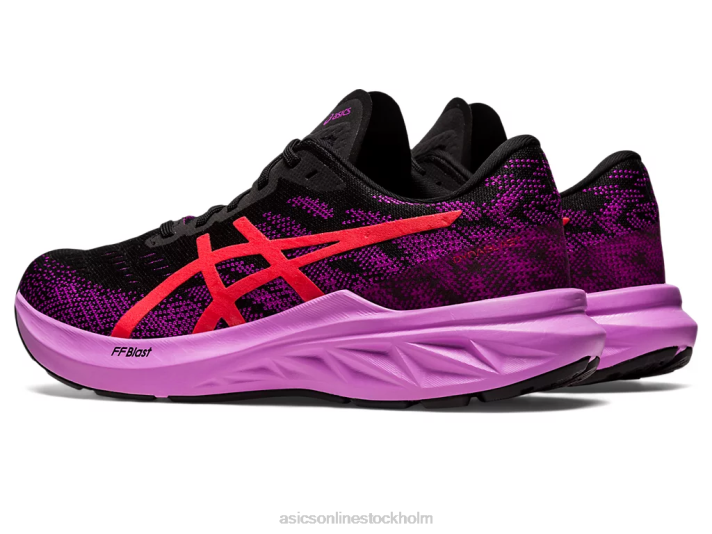 Asics dynablast 3 kvinnor D6D02729 svart/röd varning