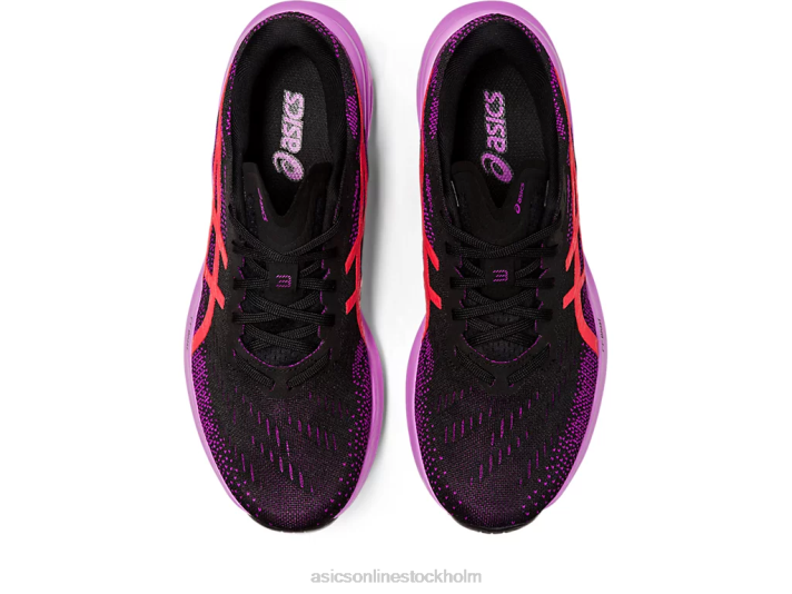 Asics dynablast 3 kvinnor D6D02729 svart/röd varning
