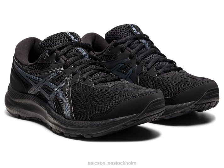 Asics gel-contend 7 bred kvinnor D6D04013 svart/bärgrå