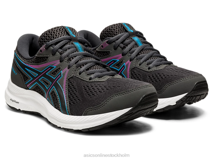 Asics gel-contend 7 kvinnor D6D04024 grafitgrå/digital aqua