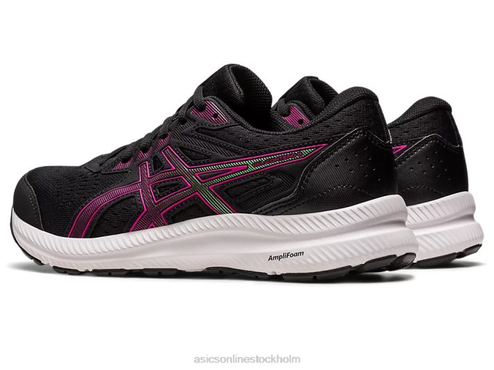 Asics gel-contend 8 bred kvinnor D6D02435 svart/rosa rave