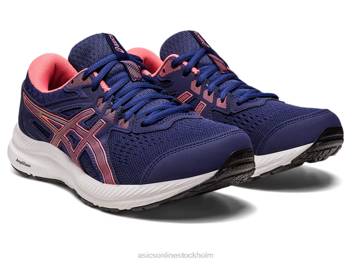 Asics gel-contend 8 kvinnor D6D02443 indigoblått/papaya