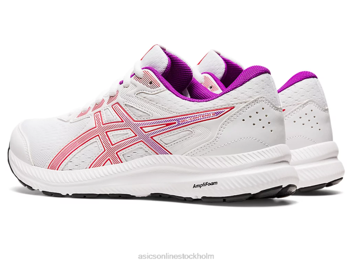 Asics gel-contend 8 kvinnor D6D02657 vit/röd varning