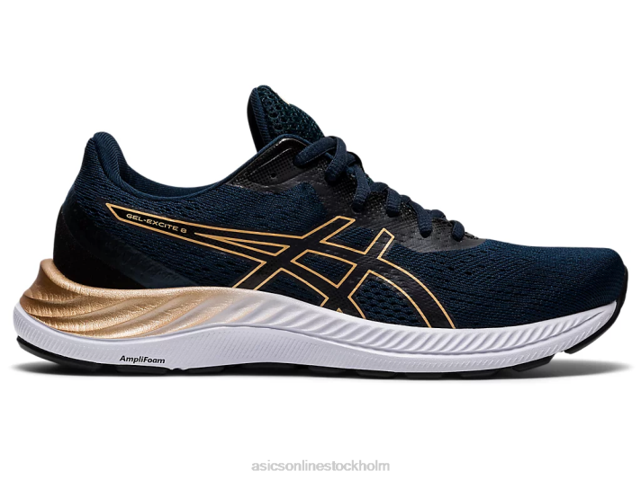 Asics gel-excite 8 bred kvinnor D6D03535 fransk blå/champagne