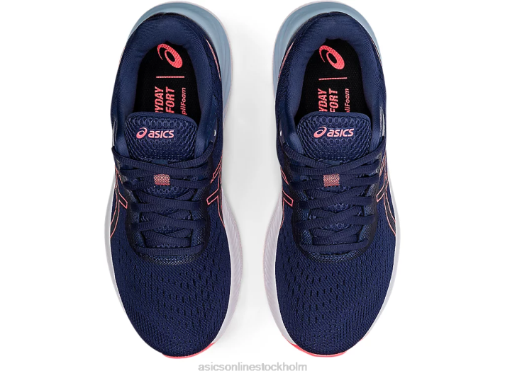 Asics gel-excite 8 bred kvinnor D6D03595 åskblå/flammande korall