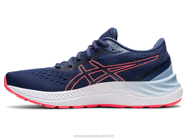 Asics gel-excite 8 kvinnor D6D03599 åskblå/flammande korall