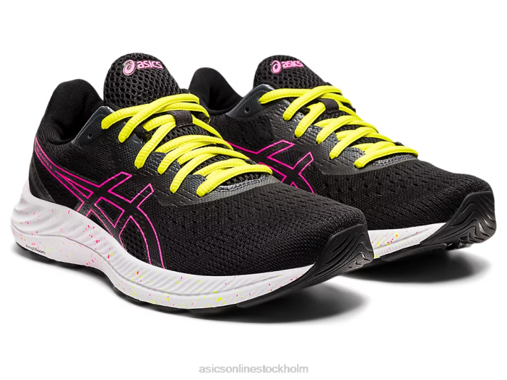 Asics gel-excite 8 kvinnor D6D04005 svart/het rosa