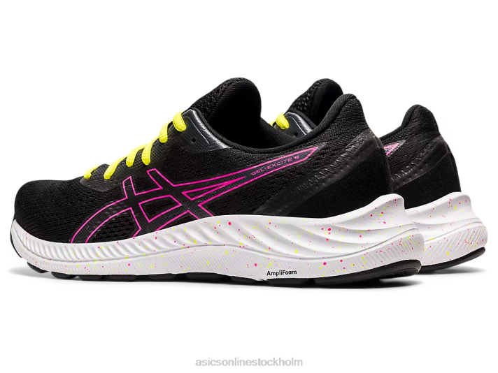 Asics gel-excite 8 kvinnor D6D04005 svart/het rosa
