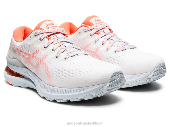 Asics gel-kayano 28 kvinnor D6D03153 vit/blixt korall