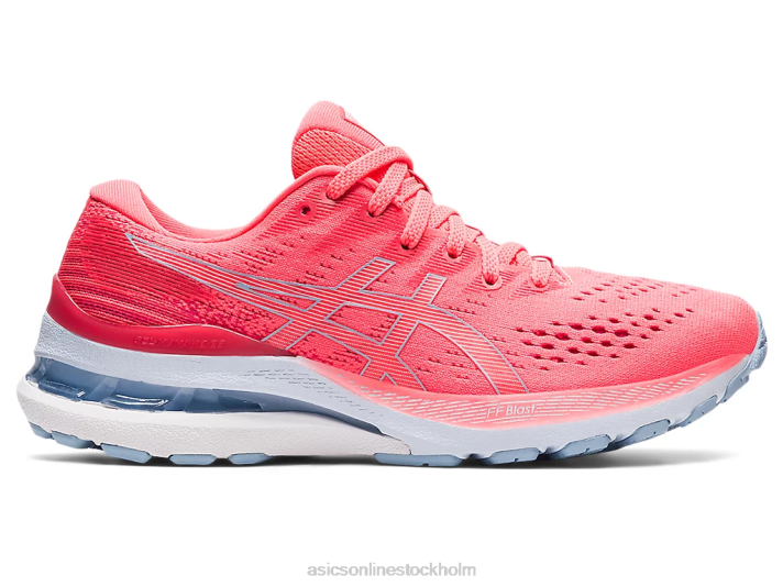 Asics gel-kayano 28 kvinnor D6D03918 flammande korall/dimma