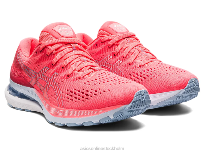 Asics gel-kayano 28 kvinnor D6D03918 flammande korall/dimma