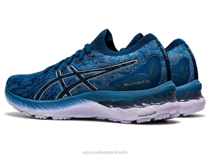 Asics gel-nimbus 23 stickad kvinnor D6D03922 grå tandtråd/mako blå