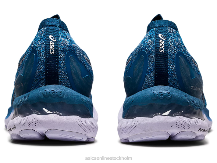 Asics gel-nimbus 23 stickad kvinnor D6D03922 grå tandtråd/mako blå