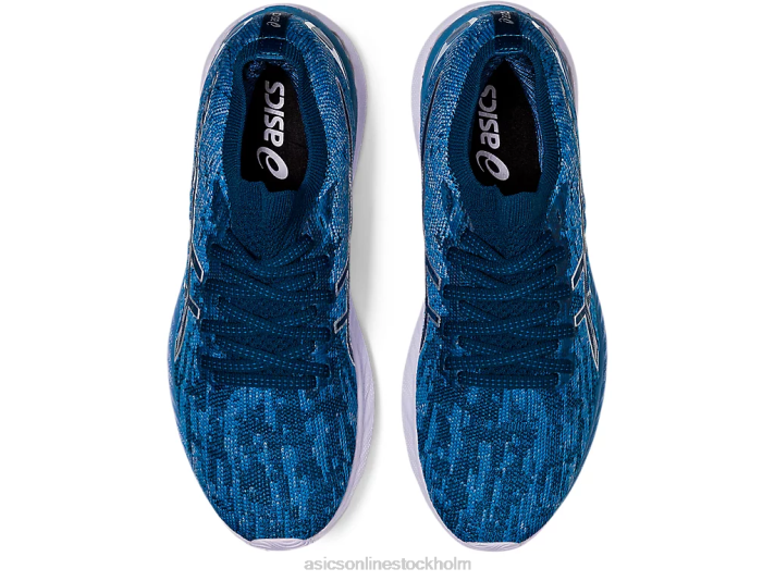 Asics gel-nimbus 23 stickad kvinnor D6D03922 grå tandtråd/mako blå