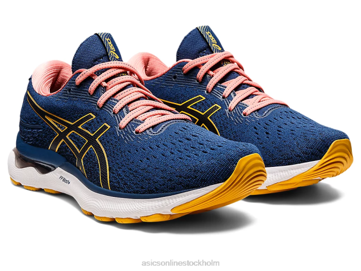 Asics gel-nimbus 24 kvinnor D6D02667 midnattsblå/tigergul