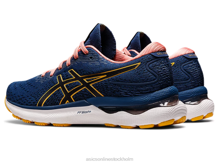 Asics gel-nimbus 24 kvinnor D6D02667 midnattsblå/tigergul