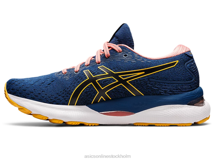 Asics gel-nimbus 24 kvinnor D6D02667 midnattsblå/tigergul