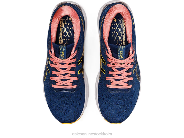 Asics gel-nimbus 24 kvinnor D6D02667 midnattsblå/tigergul