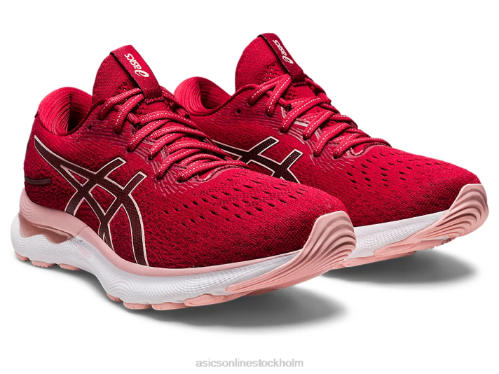 Asics gel-nimbus 24 kvinnor D6D02682 tranbär/frostad ros