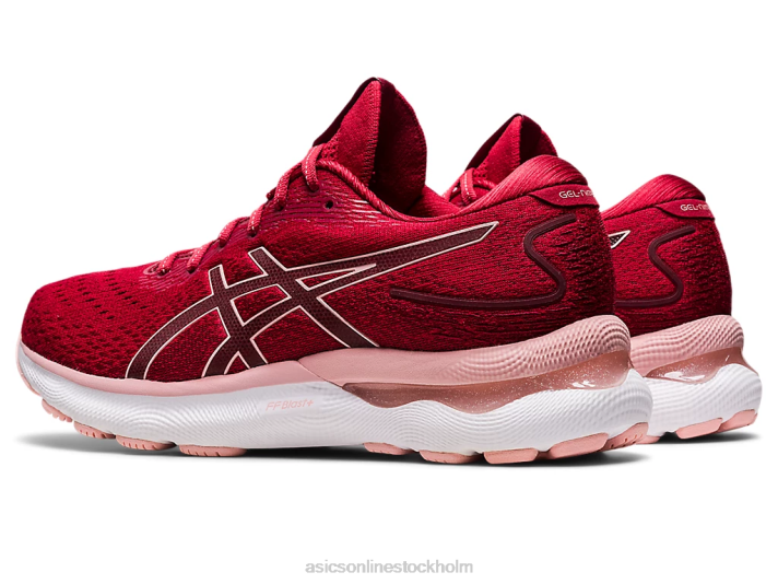 Asics gel-nimbus 24 kvinnor D6D02682 tranbär/frostad ros