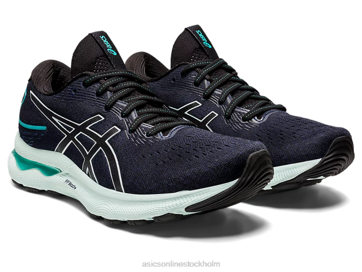 Asics gel-nimbus 24 kvinnor D6D02964 svart/lugnande hav