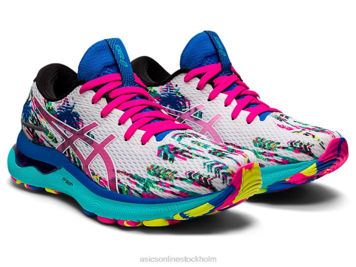 Asics gel-nimbus 24 kvinnor D6D03226 vit/rosa glo