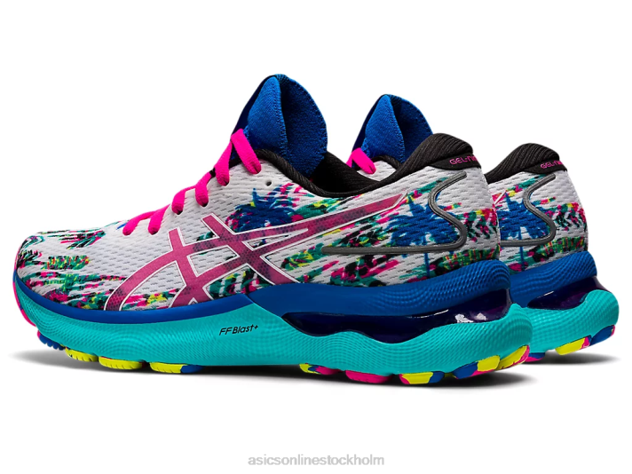 Asics gel-nimbus 24 kvinnor D6D03226 vit/rosa glo