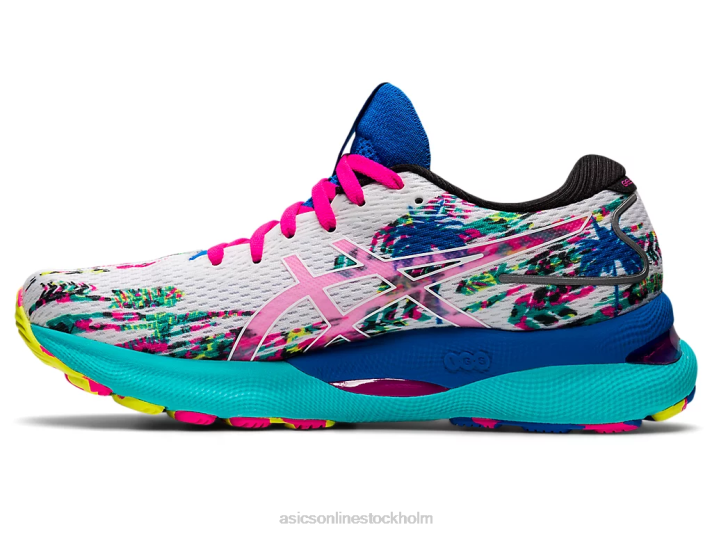 Asics gel-nimbus 24 kvinnor D6D03226 vit/rosa glo
