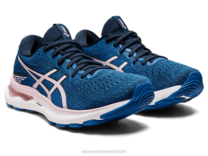 Asics gel-nimbus 24 kvinnor D6D03546 fransk blå/knappt rosa