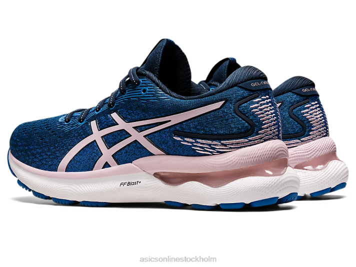 Asics gel-nimbus 24 kvinnor D6D03546 fransk blå/knappt rosa