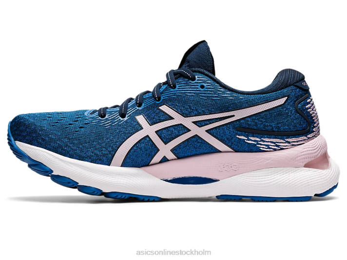 Asics gel-nimbus 24 kvinnor D6D03546 fransk blå/knappt rosa
