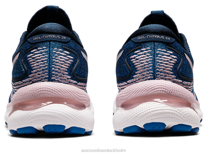 Asics gel-nimbus 24 kvinnor D6D03546 fransk blå/knappt rosa
