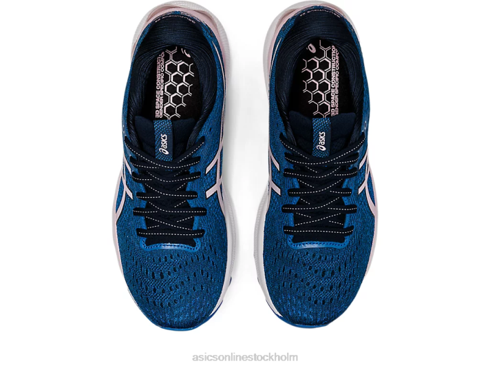 Asics gel-nimbus 24 kvinnor D6D03546 fransk blå/knappt rosa