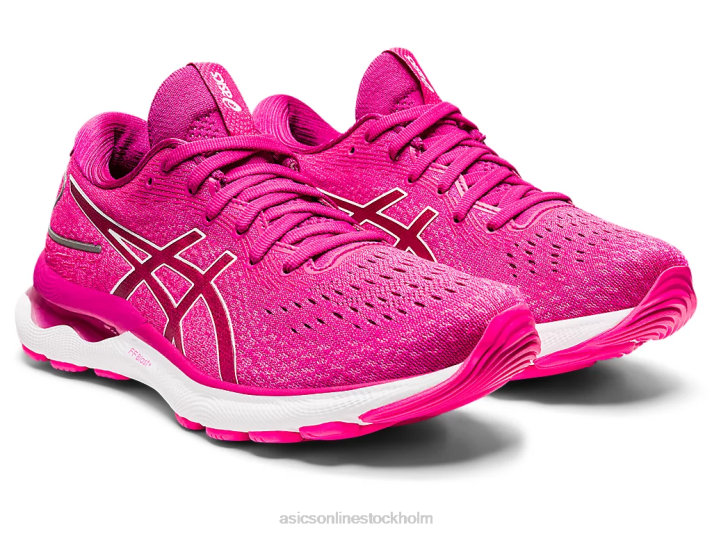 Asics gel-nimbus 24 kvinnor D6D03548 fuchsia röd/vit