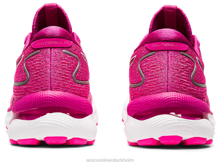Asics gel-nimbus 24 kvinnor D6D03548 fuchsia röd/vit