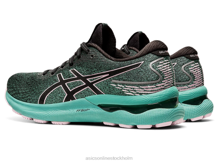 Asics gel-nimbus 24 kvinnor D6D03550 svart/knappt rosa