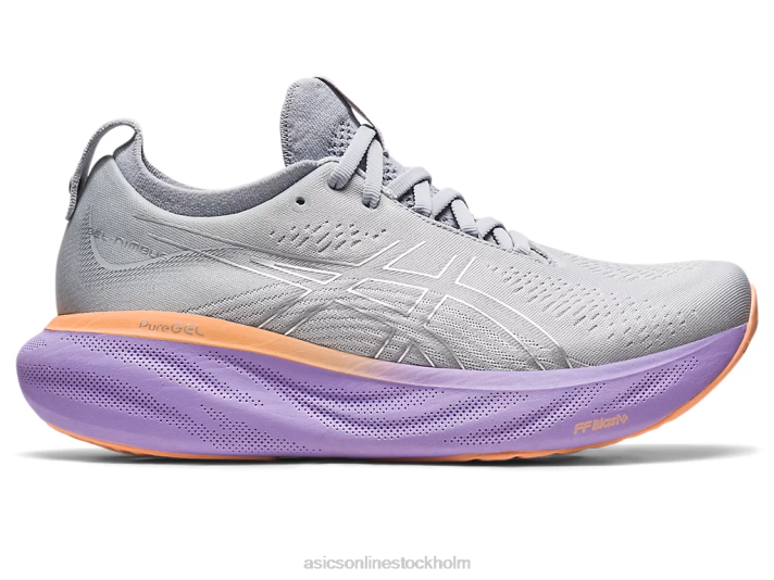 Asics gel-nimbus 25 bred kvinnor D6D02375 piemontegrå/rent silver
