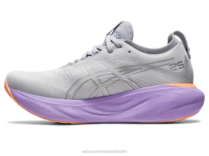 Asics gel-nimbus 25 bred kvinnor D6D02375 piemontegrå/rent silver