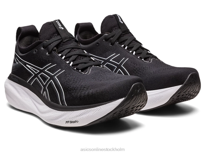 Asics gel-nimbus 25 bred kvinnor D6D02376 svart/rent silver
