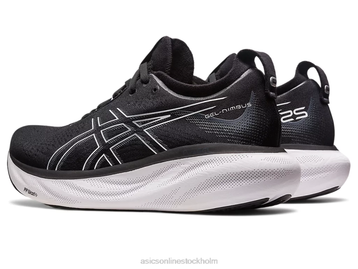 Asics gel-nimbus 25 bred kvinnor D6D02376 svart/rent silver