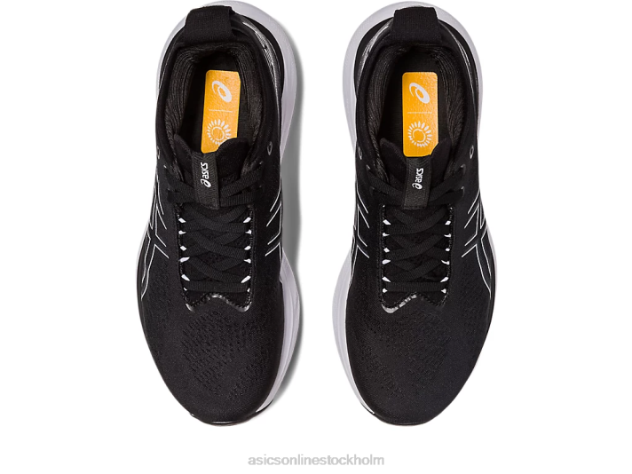 Asics gel-nimbus 25 bred kvinnor D6D02376 svart/rent silver
