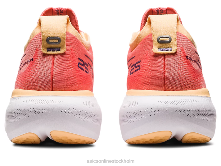 Asics gel-nimbus 25 bred kvinnor D6D02377 papaya/dammig lila