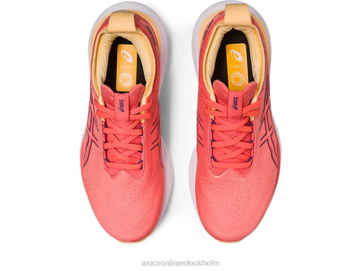 Asics gel-nimbus 25 bred kvinnor D6D02377 papaya/dammig lila