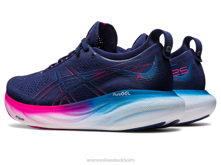 Asics gel-nimbus 25 kvinnor D6D02138 indigo blå/rosa rave
